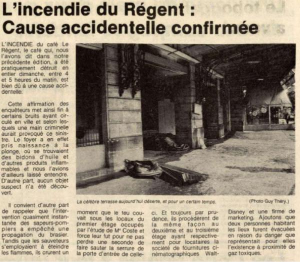 MEDIA | AGENCE EXPERTISE INCENDIE | Bordeaux : l’incendie du Régent, le 25 avril 1982